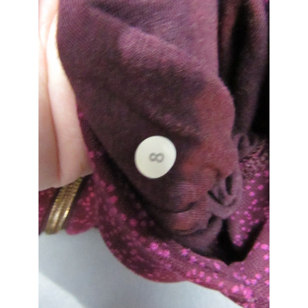 Lululemon Scuba Hoodie Womens 8 Purple Excellent Star Pixel Geometric III Zip - Picture 6 of 12